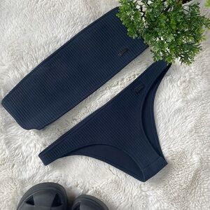 triangl swimwear Ribbed Slate Blue Bandeau Bikini